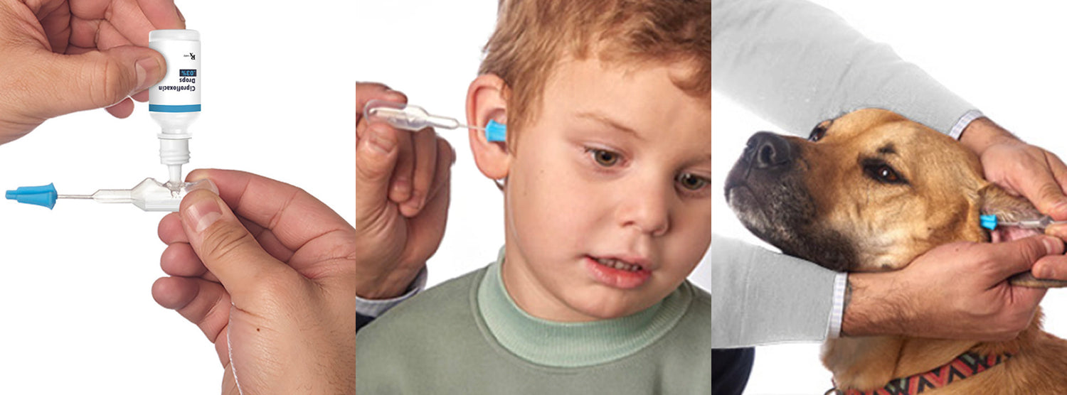 ClearDropper administers prescription ear drops to children, adults, and pets easily.